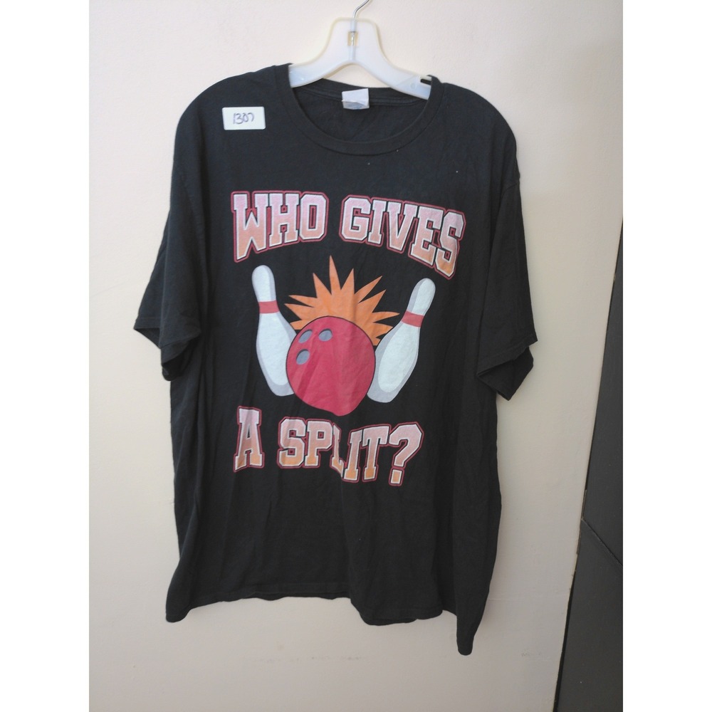 Port & Company Bowling Graphic T-Shirt Mens XL Black Who Gives A Split League